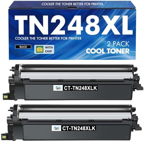 Image of TN248XL Black Toner Cartridges: Compatible for Brother TN248BK TN248XLBK TN248XL HL-L3220CW MFC-L8390CDW TN248 TN-248XL DCP-L3520CDW MFC-L3760CDW MFC-L3740CDW MFC-L3740CDWE HL-L3240CDW (2 Pack)