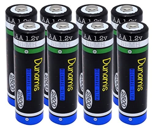 Image of 8pk Dunamis 1.2v AA 2500mAh NiMH Rechargeable Batteries - HIGH POWER Suitable for Digital Cameras, Bluetooth Headsets, XBOX Controllers & High Drain Devices etc …
