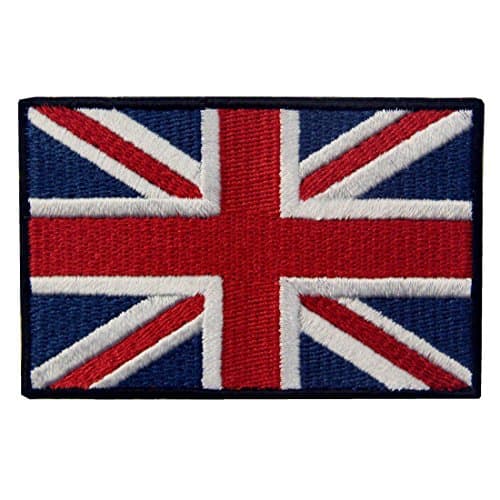 Image of Great British Union Jack Patch Embroidered Flag Morale Applique Fastener Fastener Hook & Loop UK Emblem - Full Color