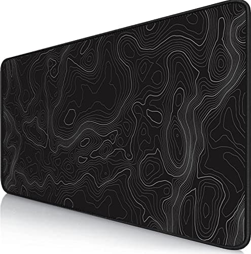 Image of Owege Premium XXL Gaming Mouse Pad - Unmatched Performance, 35.4x15.8 Inches,Black Topographic Contour Design for Gaming and Office