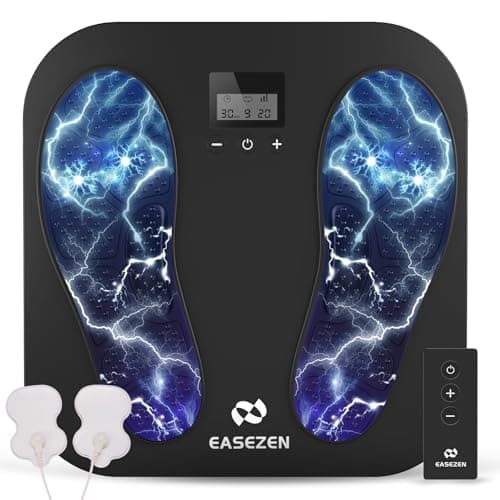 Image of Medic Circulation Booster for Feet and Legs, Electric EMS Foot Massager with 10 Modes 20 Intensities for Plantar Fasciitis & Neuropathy Nerve Pain Relief & Muscle Relaxation, Gifts for Mom Dad, Black