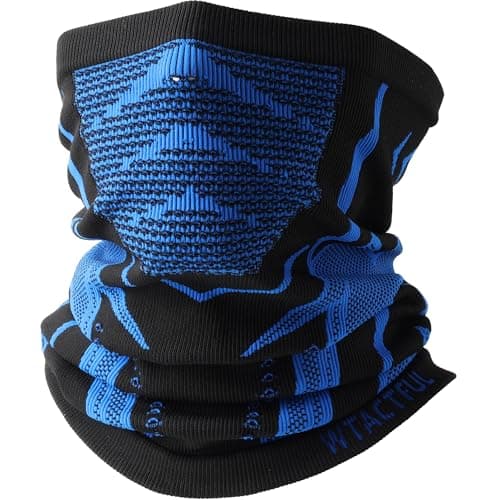 Image of WTACTFUL Neck Gaiters for Men Half Face Neck Warmer Ski Mask for Cold Weather Thermal Neck Gaiter Winter Windproof Breathable Balaclava for Skiing Snowboarding Hiking Running Women Blue