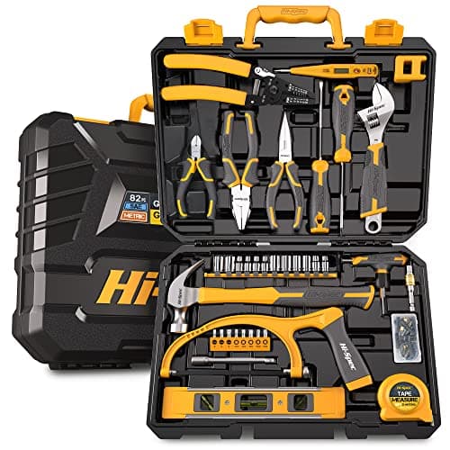 Image of Hi-Spec 82pc Home & Garage Handy Mans Complete DIY Tool Kit Set for The Household & Workshop. in a Comprehensive Hand Tool Box Case of Pliers, Wrench, Screwdrivers and Sockets