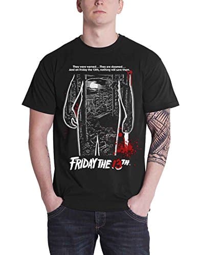 Image of Friday the 13th T Shirt Bloody Movie Poster Jason Official Mens Black L