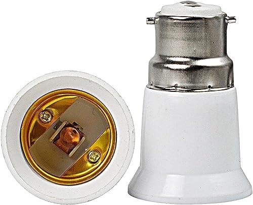 Image of Light Bulb Lamp Holder Socket Converter Bayonet Socket Adapter,B22 to E27 Socket Converter, Bayonet to Screw Edison, BC to ES Lamp Base Adapter for LED Bulbs and Incandescent Bulbs and CFL Bulbs