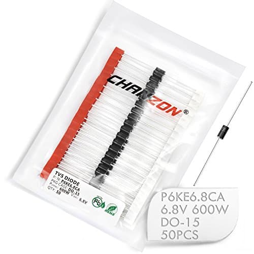 Image of (Pack of 50 Pieces) Chanzon TVS Diodes P6KE6.8CA 600W 6.8V DO-15 (DO-204AC) Axial Bidirectional Channel 600 Watt 6.8 Volt