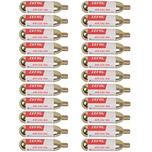 Image of ZEFAL Co2 Threaded Cartridges, 16g (Pack of 20), Gold