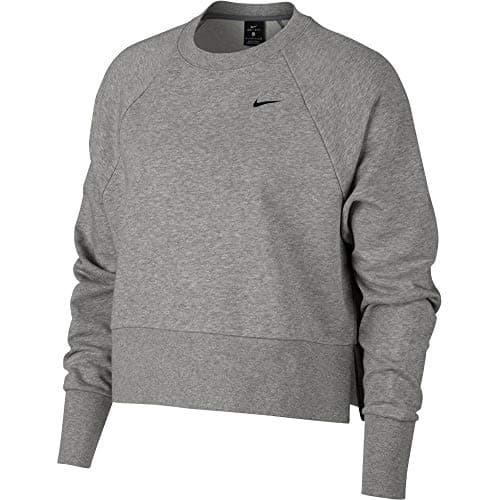 Image of Nike Women Dri-Fit Long-Sleeve Training Top - Dark Grey Heather/Black, Large