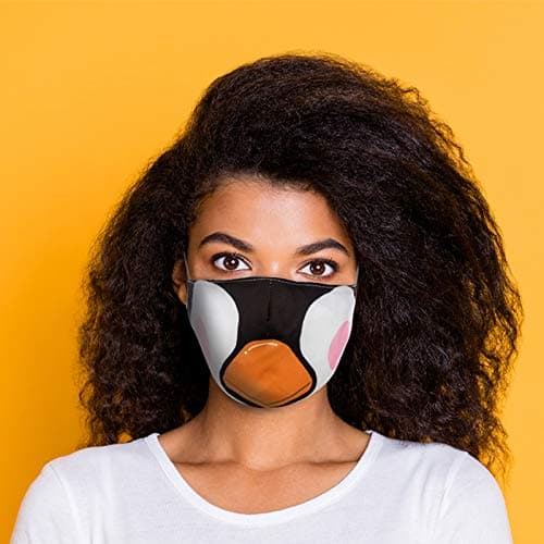 Image of Reusable Face Covering - Non Medical Large Size Adult (Cutiemals Penguin)