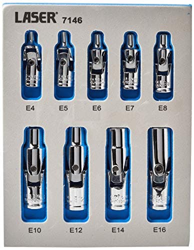 Image of Laser 7146 Universal Joint Star Socket Set 1/4"D, 3/8"D 9pc