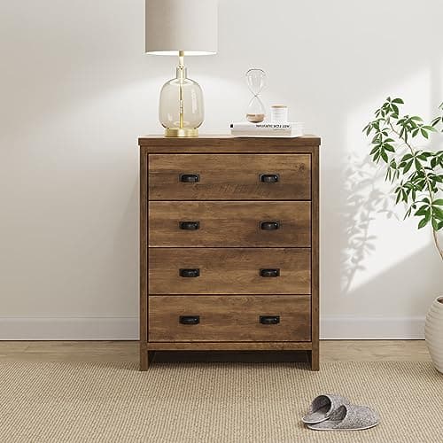 Image of GFW Boston 4 Drawer Chest Organiser Storage Compact Bedroom Knotty Oak