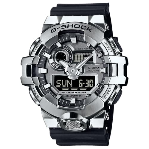 Image of Casio G-Shock G-Steel Silver Analog Digital Mens Watch GM700-1A, Silver, Strap