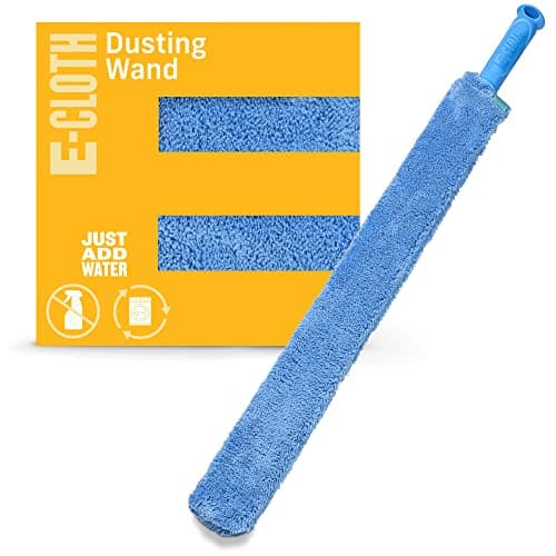 Image of E-Cloth Cleaning & Dusting Microfibre Wand, Great for Cleaning and Dusting Surfaces, Washable and Reusable, 100 Wash Promise, Blue, 1 Pack