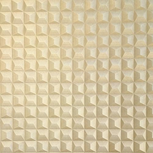 Image of Vymura M95685 Romero 3D Geo Italian Heavyweight Vinyl Wallpaper, Gold