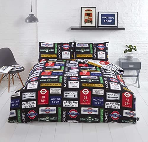 Image of Rapport Home TFL (Transport for London) Signs Duvet Cover Set Single Bedding