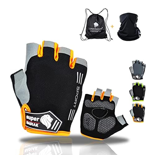 Image of super NADIAK® Reflective Half-Finger Cycling Gloves - Lightweight & Breathable Fingerless Bike Gloves for Men & Women
