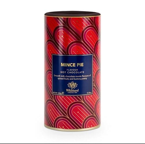 Image of Whittard Mince Pie Flavour Hot Chocolate, Smooth Milk Chocolate with Spiced Fruits and Buttery Pastry, 350g Tin