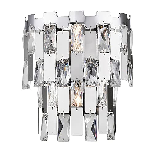 Image of Impex Alma 2 Light Wall Lamp Chrome Crystal