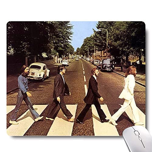 Image of Apottwal Gaming Mouse Pad - Non-Slip Rubber Base, Wireless Mouse Compatible, Beatles Forever Live a Wonderful Life Desk Decor