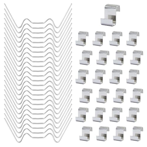 Image of 100pcs Greenhouse Glass Clips W Clips and Z Clips Stainless Steel Greenhouse Clips for Glass Panel, Green House Glass Clips Greenhouse Glazing Window Clips Greenhouse Accessories Fixings Clips