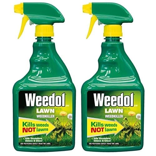 Image of Weedol 2 x Lawn Weedkiller, Kills Weeds Not Lawns, 800ml Spray Gun! Ready to Use