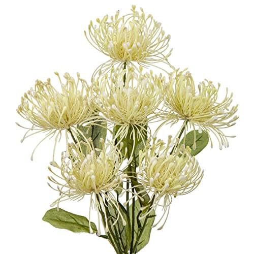 Image of Oairse 4'' Large Artificial Chrysanthemum Flower 6 Flower Head with 84cm Long Stem White Fake Flowers Faux Spider Mums Flowers for Autumn Decor Wedding Flora Arrangement Bridal Bouquet