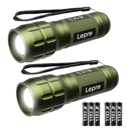Image of LE LED Torch Battery Powered, LE1000 Hand Flashlight, Adjustable Focus, Water Resistant, Lightweight, for Power Cut, Camping, Dog Walking, Easy to Use Small Torch, Gift for Kids Men Dad, 2 Packs