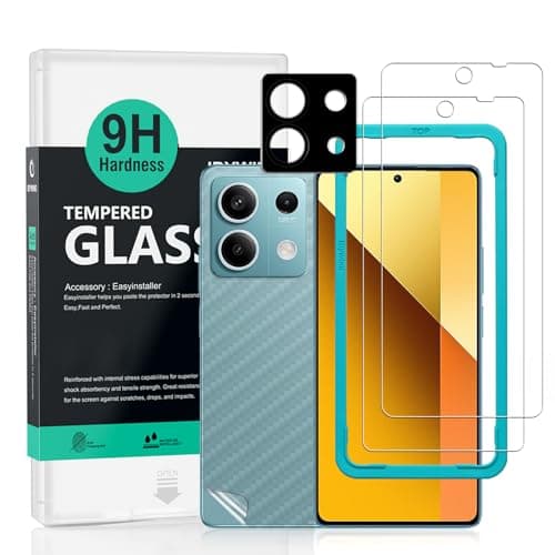 Image of Ibywind 2 Pack Screen Protector For Xiaomi Redmi Note 13 5G 6.67",9H Hardness Tempered Glass,With 1Pc Camera Lens Protector,Easy to Install
