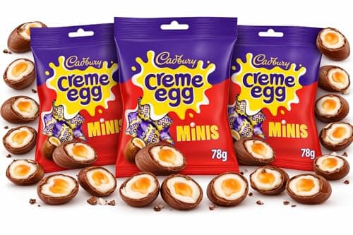 Image of 3 Packs Cadbury Mini Creme Eggs Chocolate Eggs 78g Creme Egg Multipack Best Easter Gift For Family & Friends Perfect For Easter Egg Hunt Great Gift For Kids & Adults School Offices