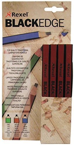 Image of Rexel Blackedge Medium Carpenters Graphite Pencils - Set of 12 by Rexel