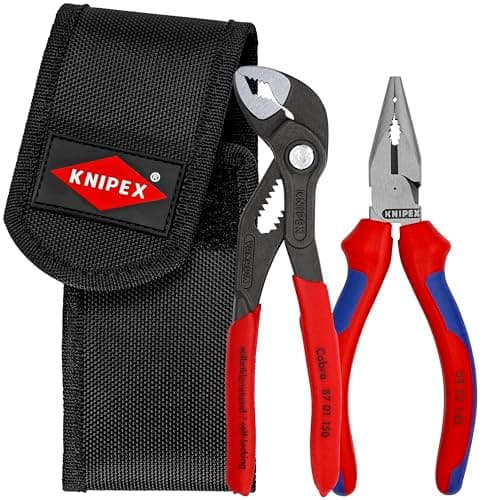 Image of KNIPEX Tools 00 20 72 V06 2 Pc Mini Pliers in Belt Pouch - Cobra® and Needle-Nose