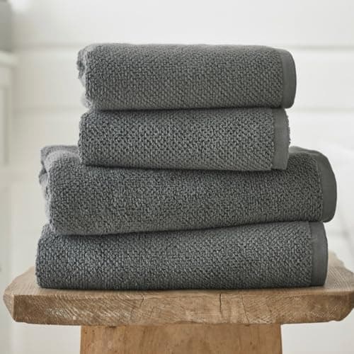 Image of Deyongs Romeo Quik Dry Zero Twist Fast Absorbent Soft Cotton Towel (Charcoal, Hand Towel)