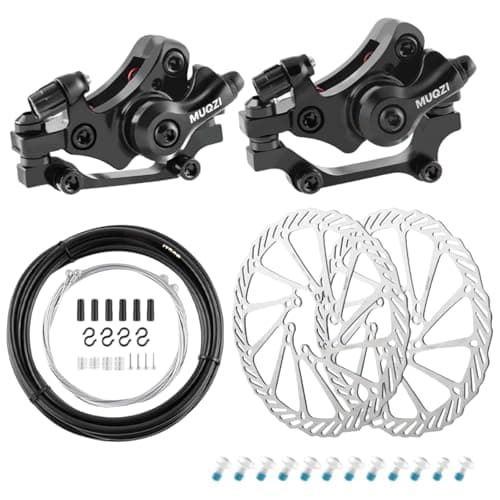 Image of Trkimal Bicycle Disc Brake Kit Front Rear Caliper Brake Disc Set 180mm Rotor, Brake Cables, Brake lever Cable Kit for For Mountain Road Bike, Riding Bicycle(180mm Brake Sets)