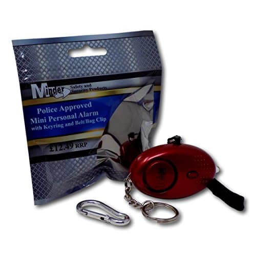 Image of Minder® 140db Police Approved Mini Minder Loud Personal Staff Panic Rape Attack Safety Security Alarm Keyring w/Torch - Secured by Design Approved (Police Preferred Specification) (Red)
