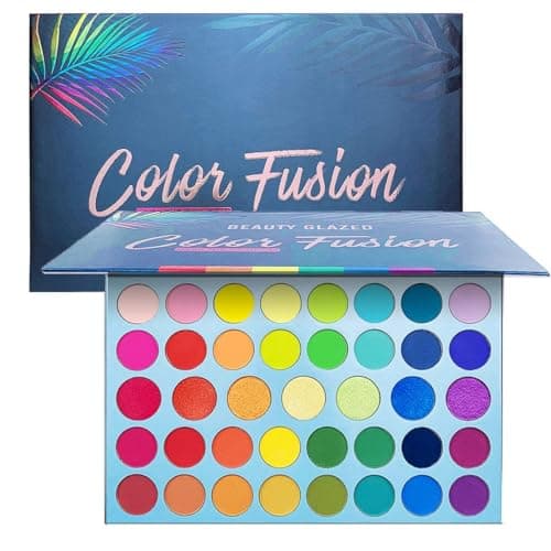 Image of 39 Colour Eyeshadow Palettes, Rainbow Colour Makeup Pallet, Glitter Matte Shimmer Metallic Pigmented Make up Professional Palette, Bright Powder Eye Pallets Makeup