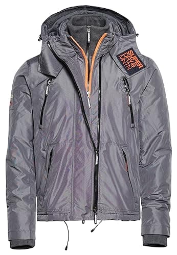 Image of Superdry Windcheater Jacket for Men, Charcoal, M