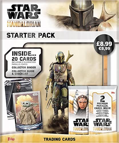 Image of Topps Star Wars Mandalorian Trading Cards - Topps Starter Pack - Includes 20 Star Wars Cards including 2 premium parallel cards!