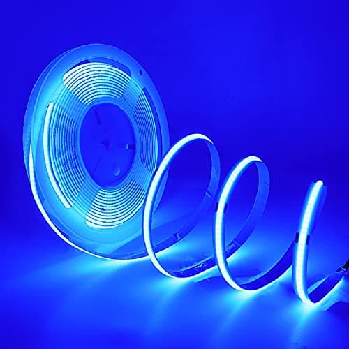 Image of HEGEHE 1m COB LED Strip USB Power, Blue Light Ribbon 5V DC, Self-Adhesive Tape for Home Commercial Cupboard TV Backlight Decorative Lighting