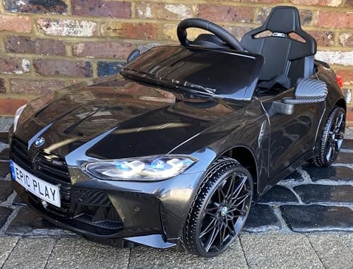 Image of BMW M4 Ride on Car 2WD Rear Wheel Drive Kids Licensed Competition Sport Coupe 12v Electric Batery Epic Play - Black