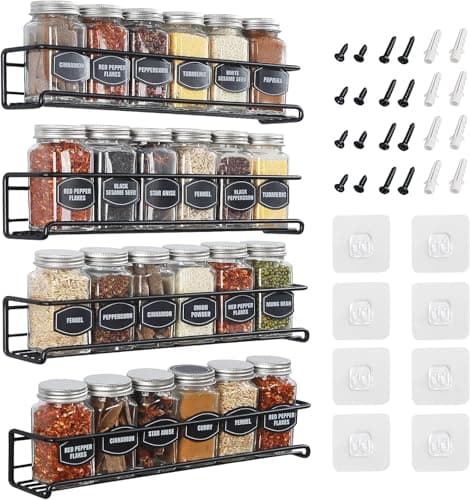 Image of Estefanlo Spice Rack, Spice Rack for Inside Cupboard, Spice Racks Wall Mounted, Spice Racks, Spice Organiser, Spices Rack, Spice Shelf