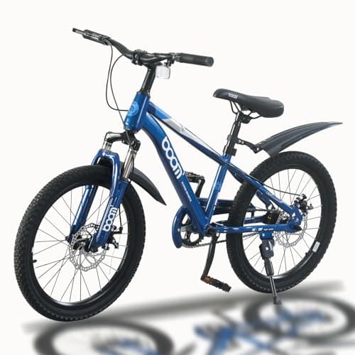 Image of TRIOBLADE Kids Bike 18" 20" 22" Kids Mountain Bike for Boys and Girls Junior Mountain Bikes Children Bicycle with Shock Absorber 12.25-Inch Frame Dual Disc Brake 5-14 Years Old (Blue, 22 inch)