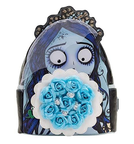 Image of Corpse Bride Emily Bouquet Mini Backpack | Loungefly | Perfect Gift for Movie Fans | Made from Premium Faux Saffiano Leather