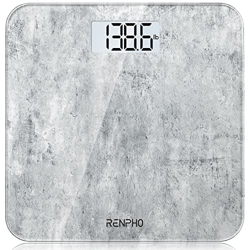 Image of RENPHO Digital Bathroom Scales for Body Weight, Weighing Scale with High Precision Sensors Accurate, Bathroom Scales Weight Machine for People, LED Display, Step-On (ST/LB/KG), Concrete, Core 1S
