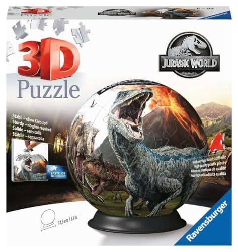 Image of Ravensburger Jurassic World - Fallen Kingdom 72 Piece 3D Jigsaw Puzzle Ball for Kids and Adults Age 6 Up - No Glue Required