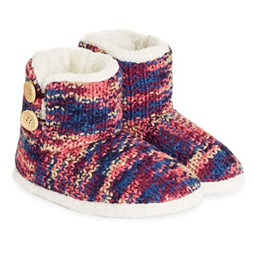 Image of CityComfort Knitted & Novelty Booties Indoor & Outdoor Slipper Boot (3/4 UK, Knitted Purple)