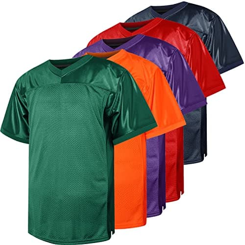 Image of Blank Football Jersey,90s Hip Hop Sports Mesh Practice Plain Football Shirt, Dark-green, XXL
