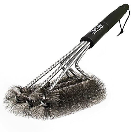 Image of iDoCare BBQ Grill Brush - 18" - 3 Stainless Steel Brushes in 1 - Best Barbecue Grill Cleaning Brush Provides 360° Cleaning - Perfect For Weber, Char-Broil, Gas, Electric, Porcelain & Infrared Grills
