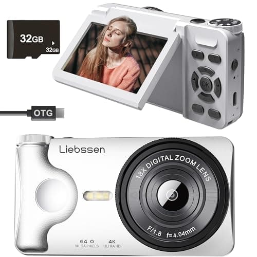 Image of 4K Digital Camera 64MP Autofocus 3.0'' 180° Flip Screen Portable for Photo & Vlog Featuring Time Lapse & Slow Motion & 20 Filters 32GB 2000mAh Ideal for Social Media Creators Beginner&Childen