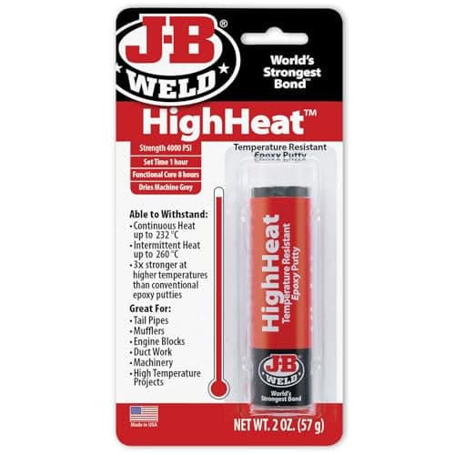 Image of J-B Weld 8297 HighHeat Temperature Resistant Epoxy Putty Stick, Machine Gray, 2oz