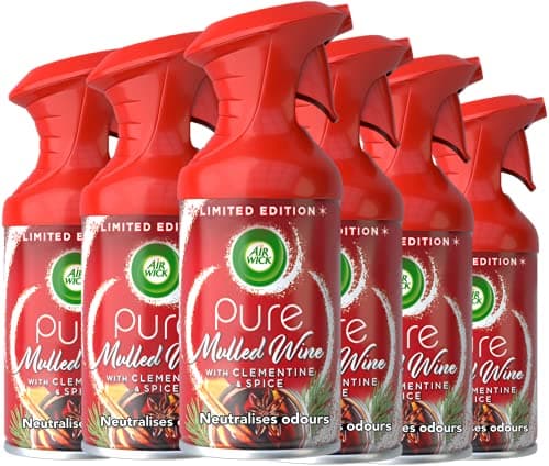 Image of Airwick Pure Air Freshener Mulled Wine Scent, 6 Sprays X 250 ml 3099800, Packaging May Vary